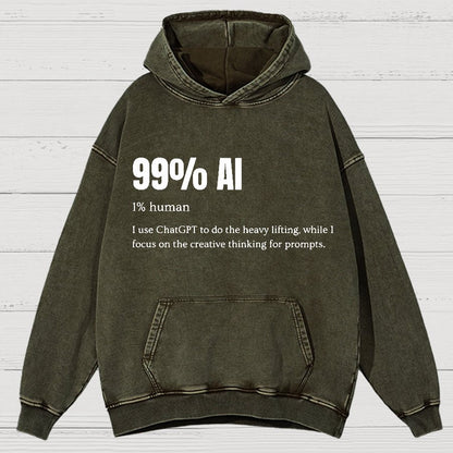 99% Artificial Intelligence Vintage Distressed Hoodie