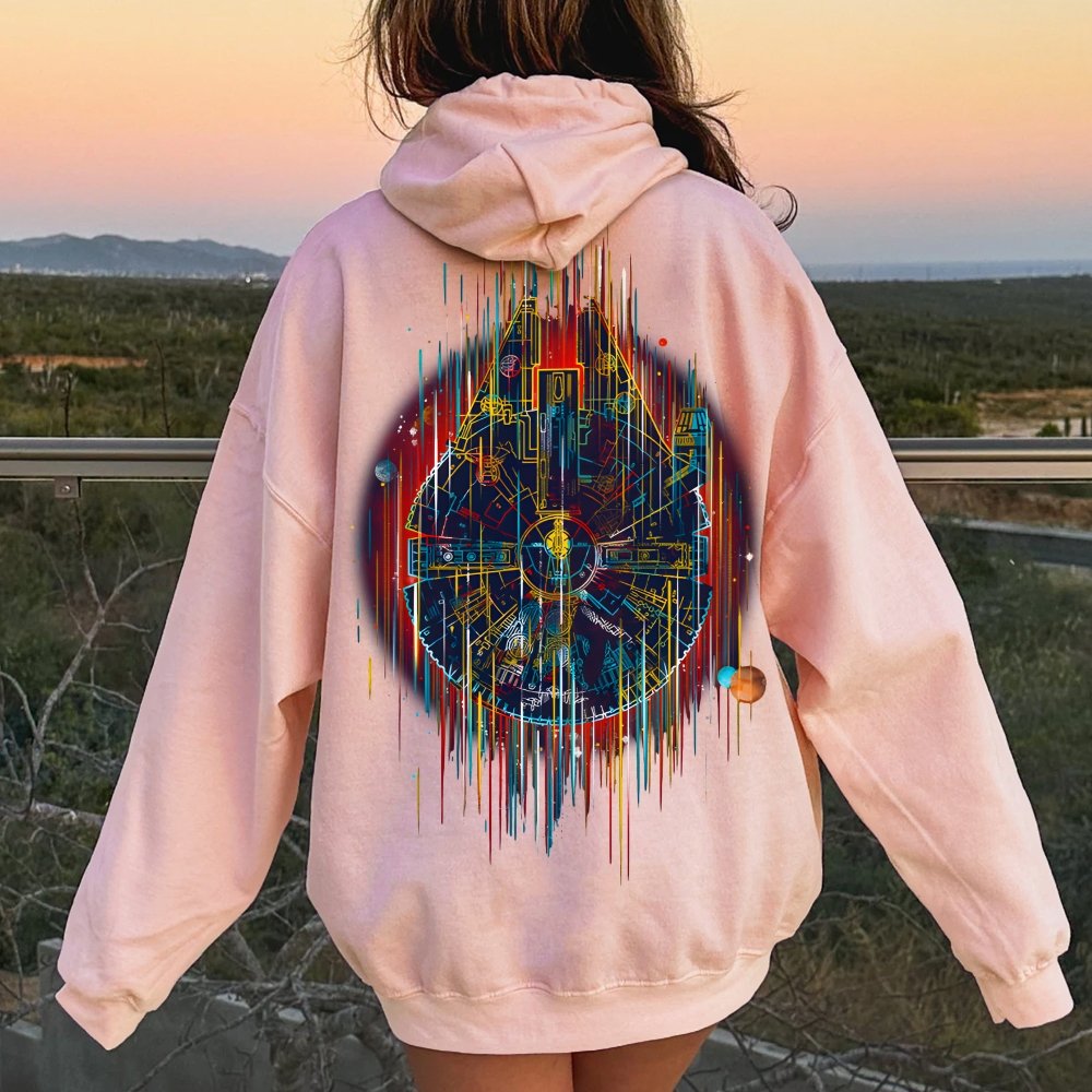 The Neon Falcon Printed Back Cotton Hoodie