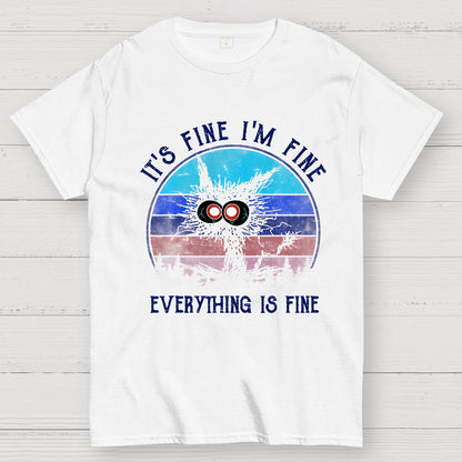 It ‘s Fine I am Fine Everything Is Fine Funny Black cat Geek T-Shirt