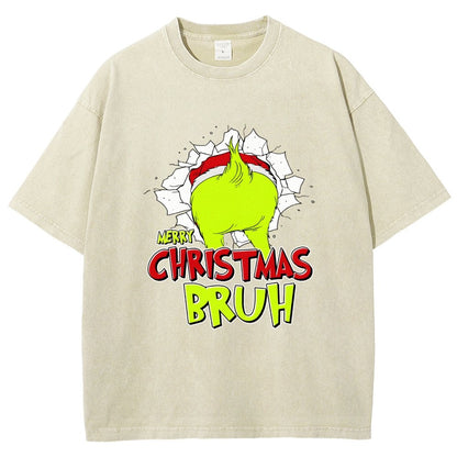 Merry Christmas Bruh Vintage Distressed T-shirt