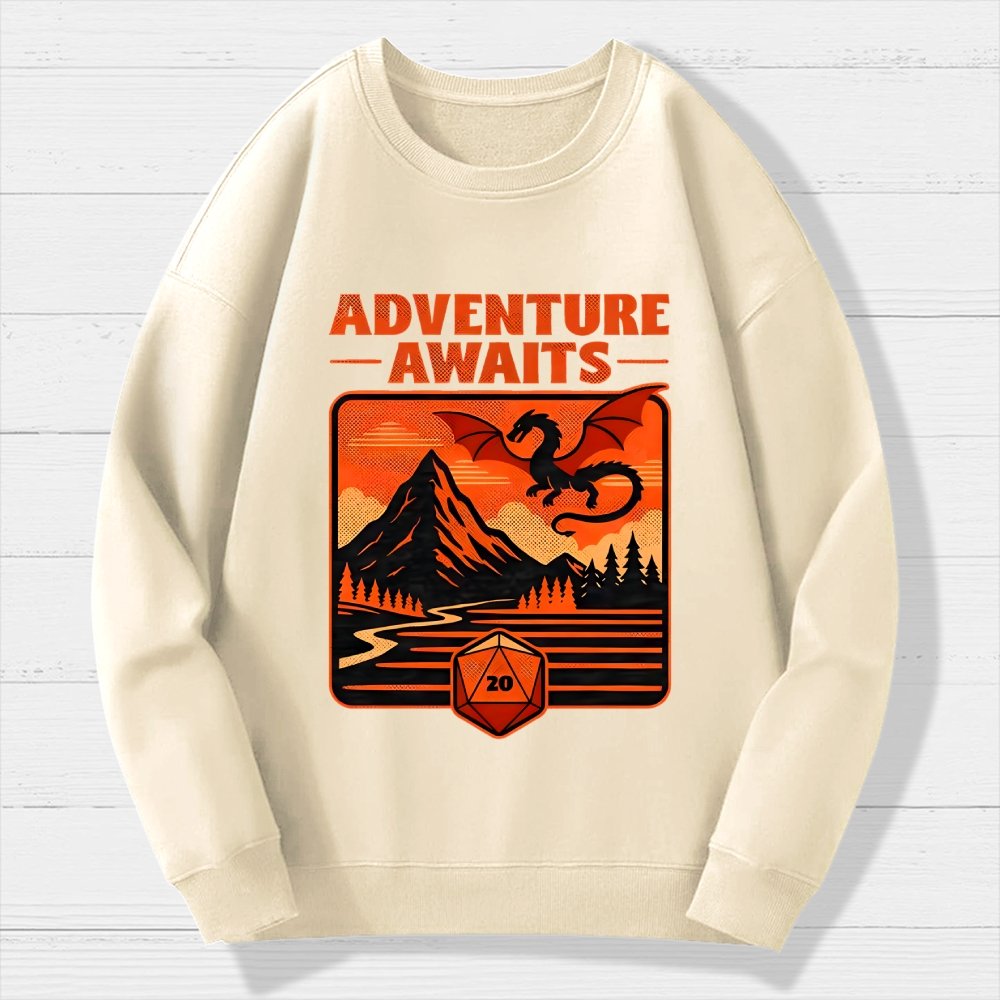 RPG Vintage Adventure Dragon Geek Cotton Sweatshirt