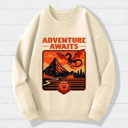 RPG Vintage Adventure Dragon Geek Cotton Sweatshirt