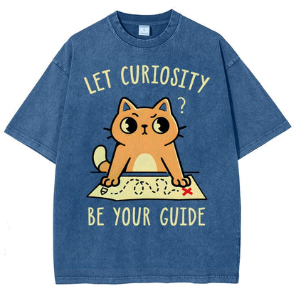 Let Curiosity Be Your Guide Vintage Distressed T-shirt