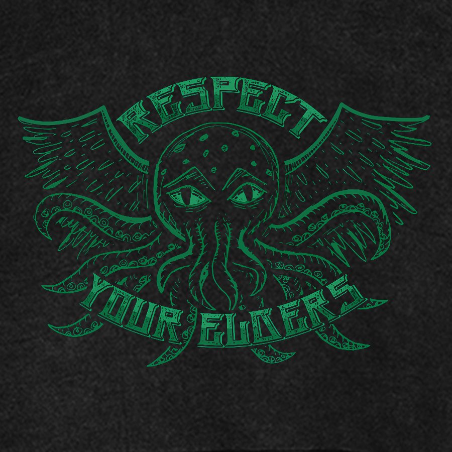 Respect Your Elder Gods Vintage Distressed Hoodie