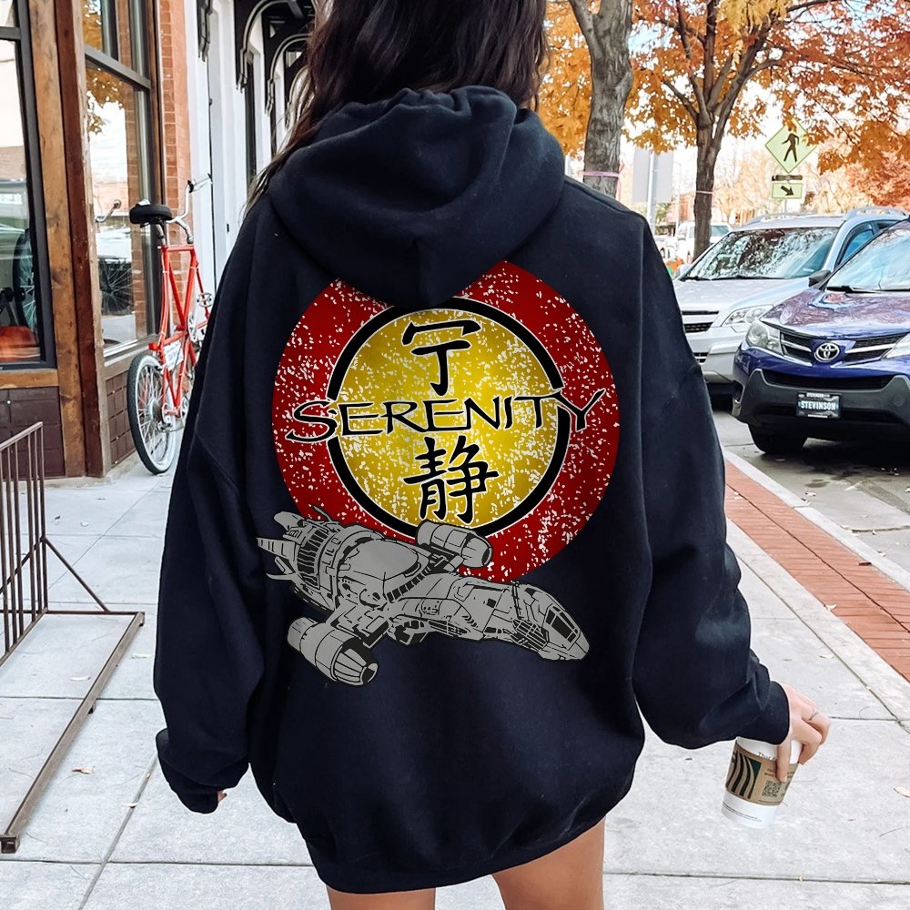 Firefly Mysterious Spacecraft Printed Back Cotton Hoodie