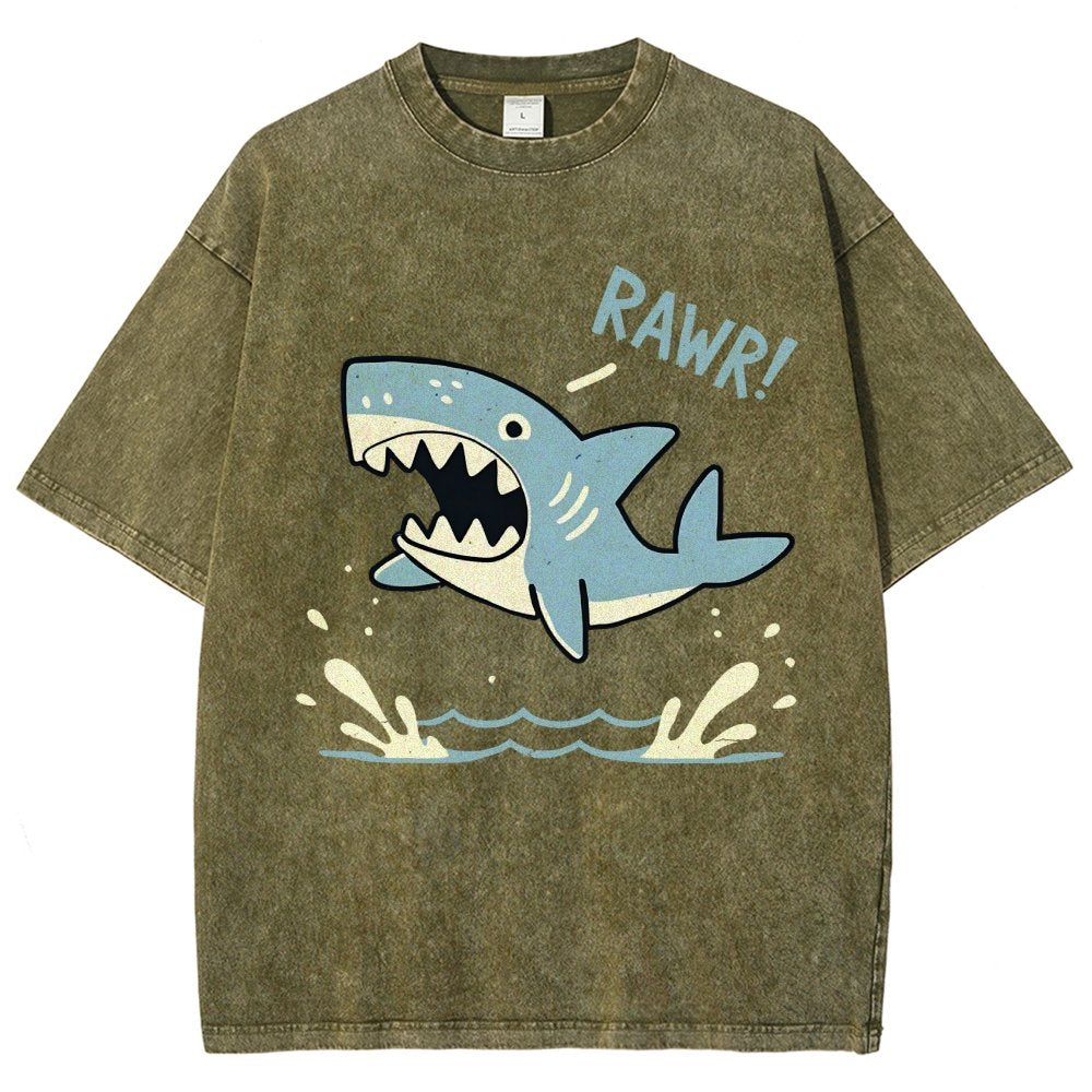 Shark Rawr! Vintage Distressed T-shirt