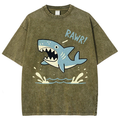 Shark Rawr! Vintage Distressed T-shirt