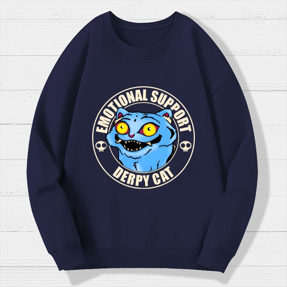 Emotional Support Cat Geek Cotton Sweatshirt