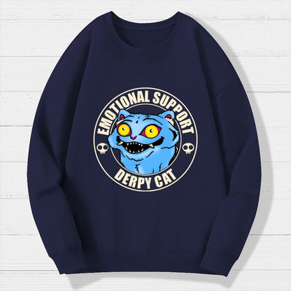 Emotional Support Cat Geek Cotton Sweatshirt