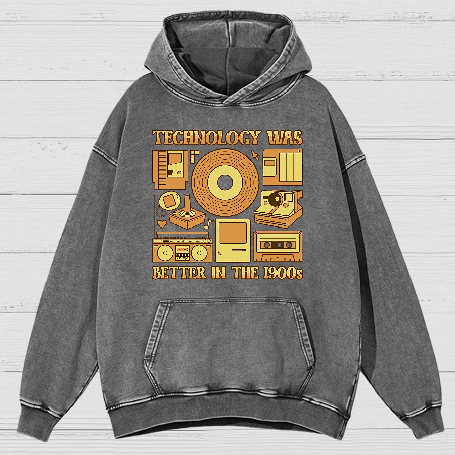 Technology Was Better In The 1900s Vintage Distressed Hoodie
