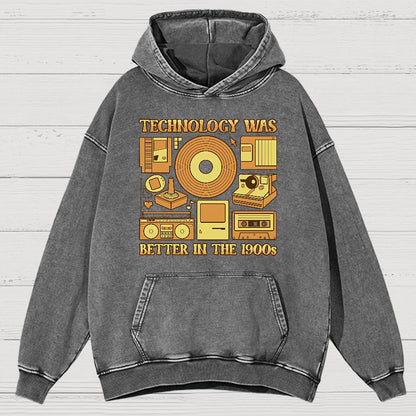 Technology Was Better In The 1900s Vintage Distressed Hoodie