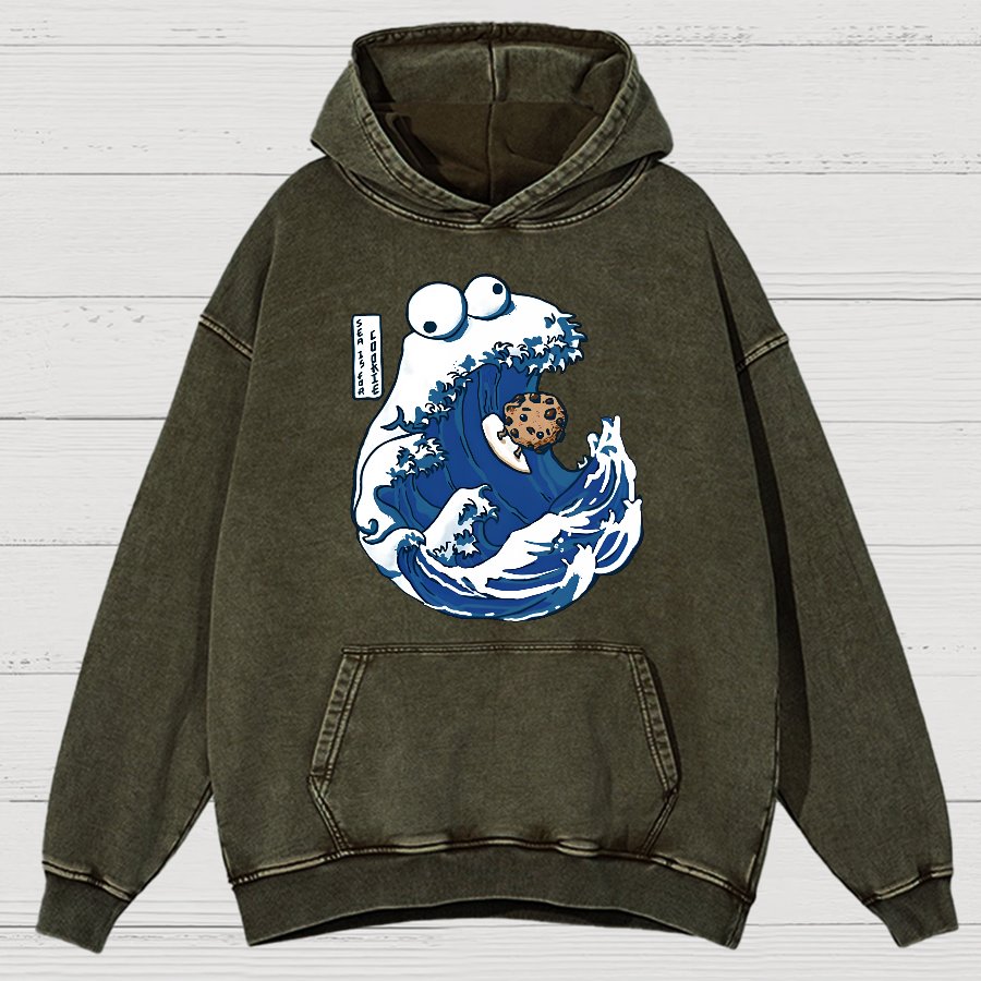 Sea Is For Cookie Vintage Distressed Hoodie