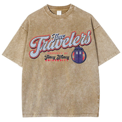 Timey Wimey University Vintage Distressed T-shirt