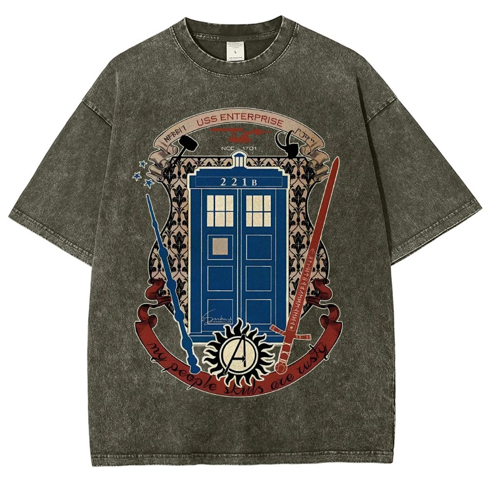 The Ultimate Geek Mashup Vintage Distressed T-shirt