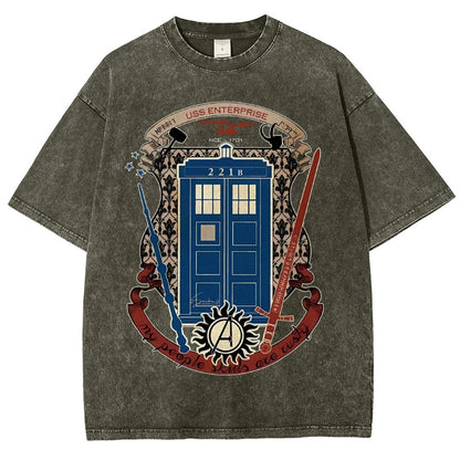 The Ultimate Geek Mashup Vintage Distressed T-shirt