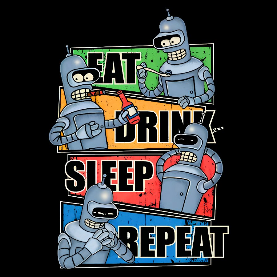 Eat Drink Sleep Repeat Geek Cotton Sweatshirt
