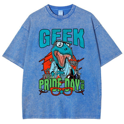 Geek Pride Day Dinosaur Rex Vintage Distressed T-shirt