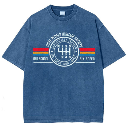 Three Pedals Heritage Society Vintage Distressed T-shirt