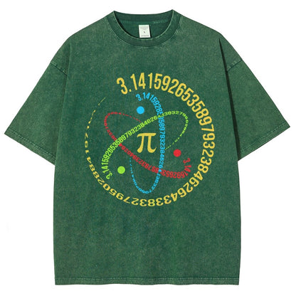 Atom Pi Math Science Vintage Distressed T-shirt