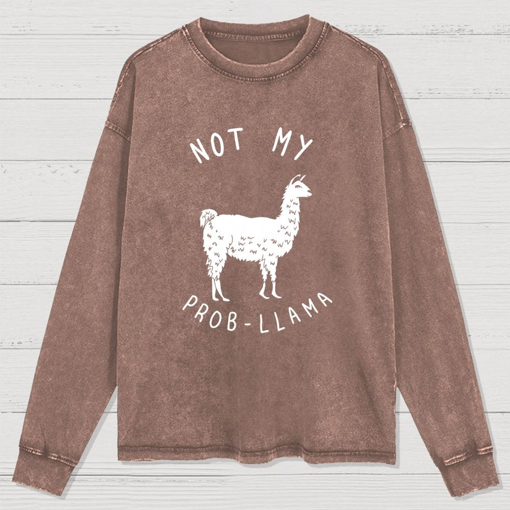 Not My Probllama Washed Long Sleeve Tee