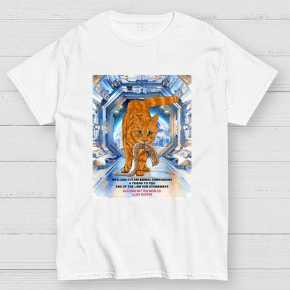 Mystery Creature Buster - Ginger Cat Building Better Worlds Geek T-Shirt