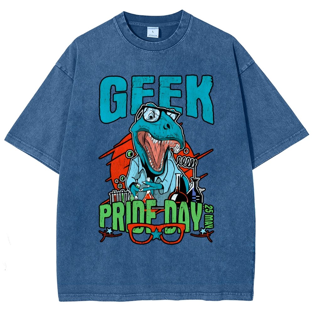 Geek Pride Day Dinosaur Rex Vintage Distressed T-shirt