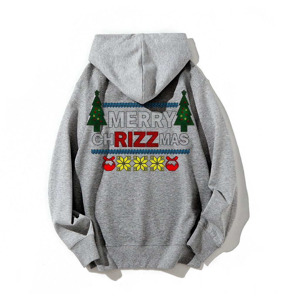MERRY CHRIZZMAS Printed Back Unisex Cotton Hoodie