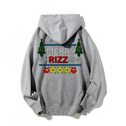 MERRY CHRIZZMAS Printed Back Unisex Cotton Hoodie