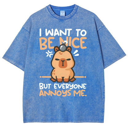 Capy Wants To Be Nice Vintage Distressed T-shirt