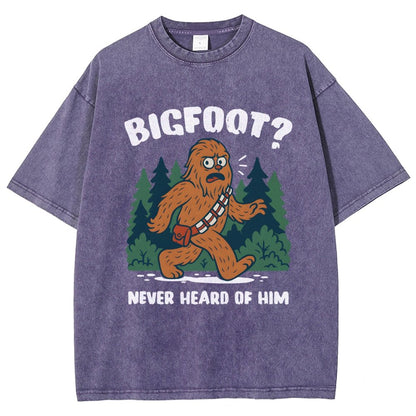 Bigfoot Never Heard Of Him Vintage Distressed T-shirt