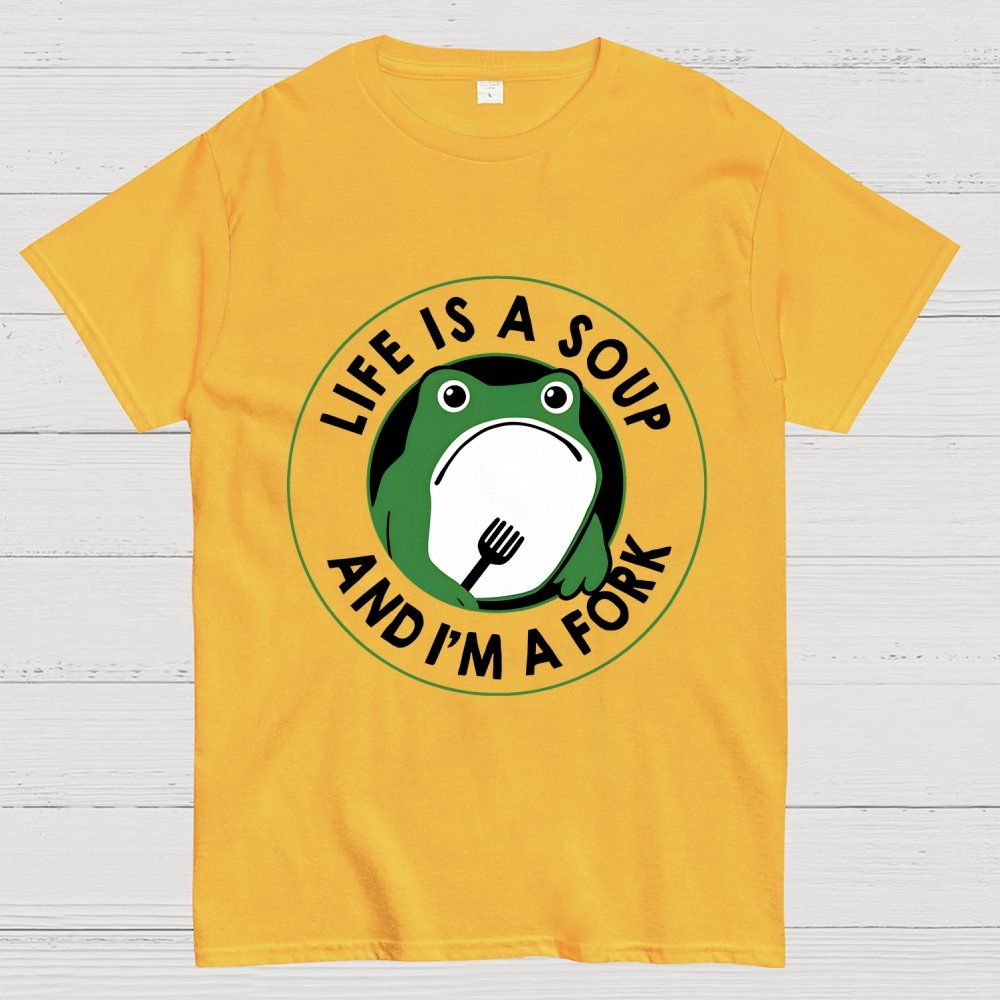 Life Is Soup and I'm a Fork Frog Geek T-Shirt