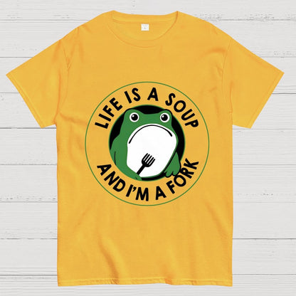 Life Is Soup and I'm a Fork Frog Geek T-Shirt