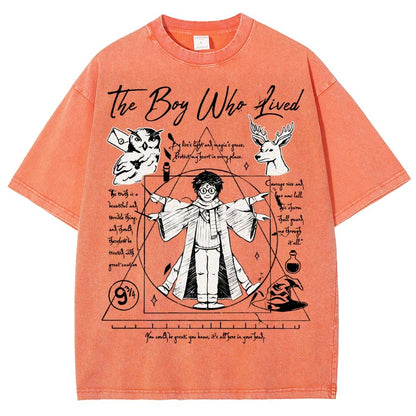 Vitruvian Wizard Vintage Distressed T-shirt