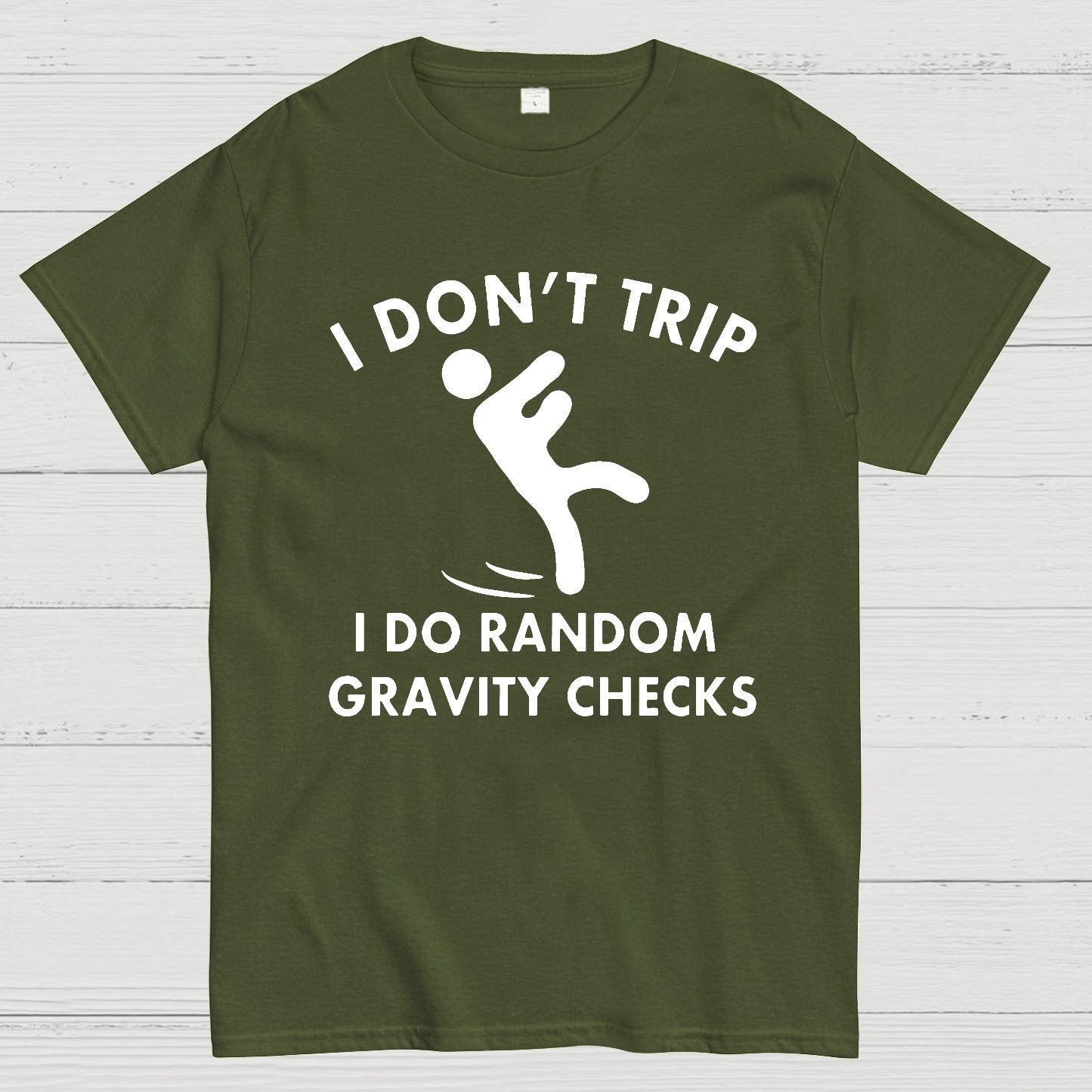 Random Gravity Checks Funny Geek T-Shirt