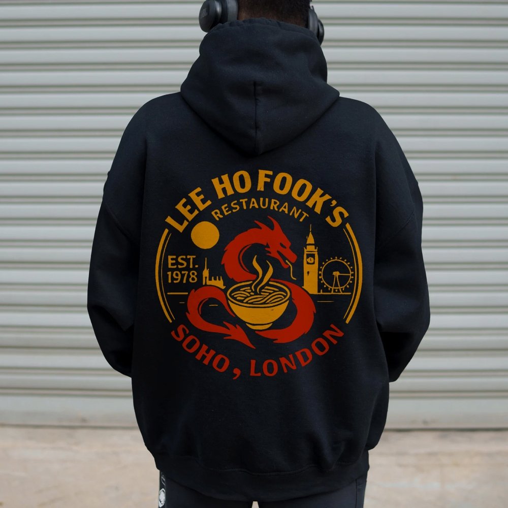 Lee Ho Fooks Printed Back Cotton Hoodie