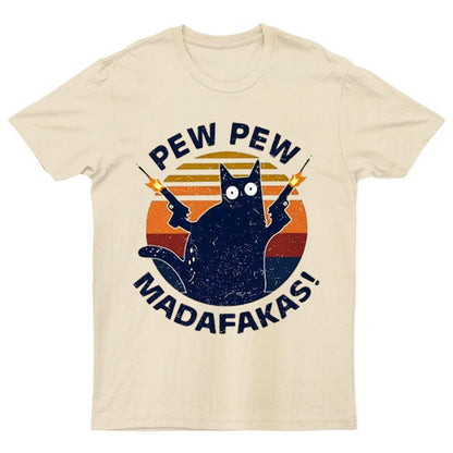 Pew Pew Madafakas Cat Nerdy T-Shirt