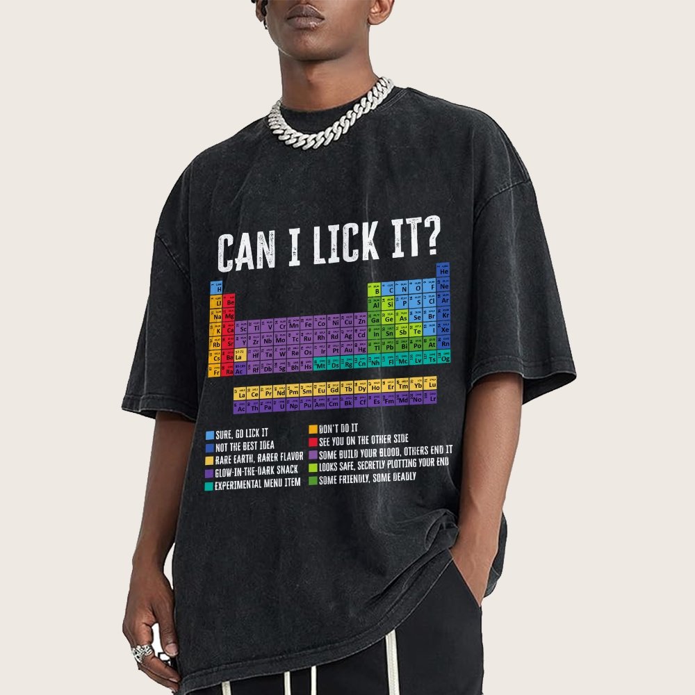 Can I Lick It Chemistry Teacher Science Day Vintage Distressed T-shirt