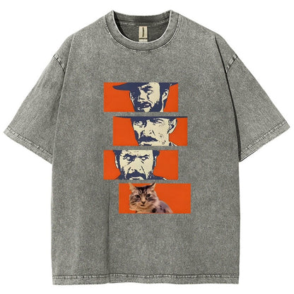 Buono Brutto Cattivo And Cat Vintage Distressed T-shirt