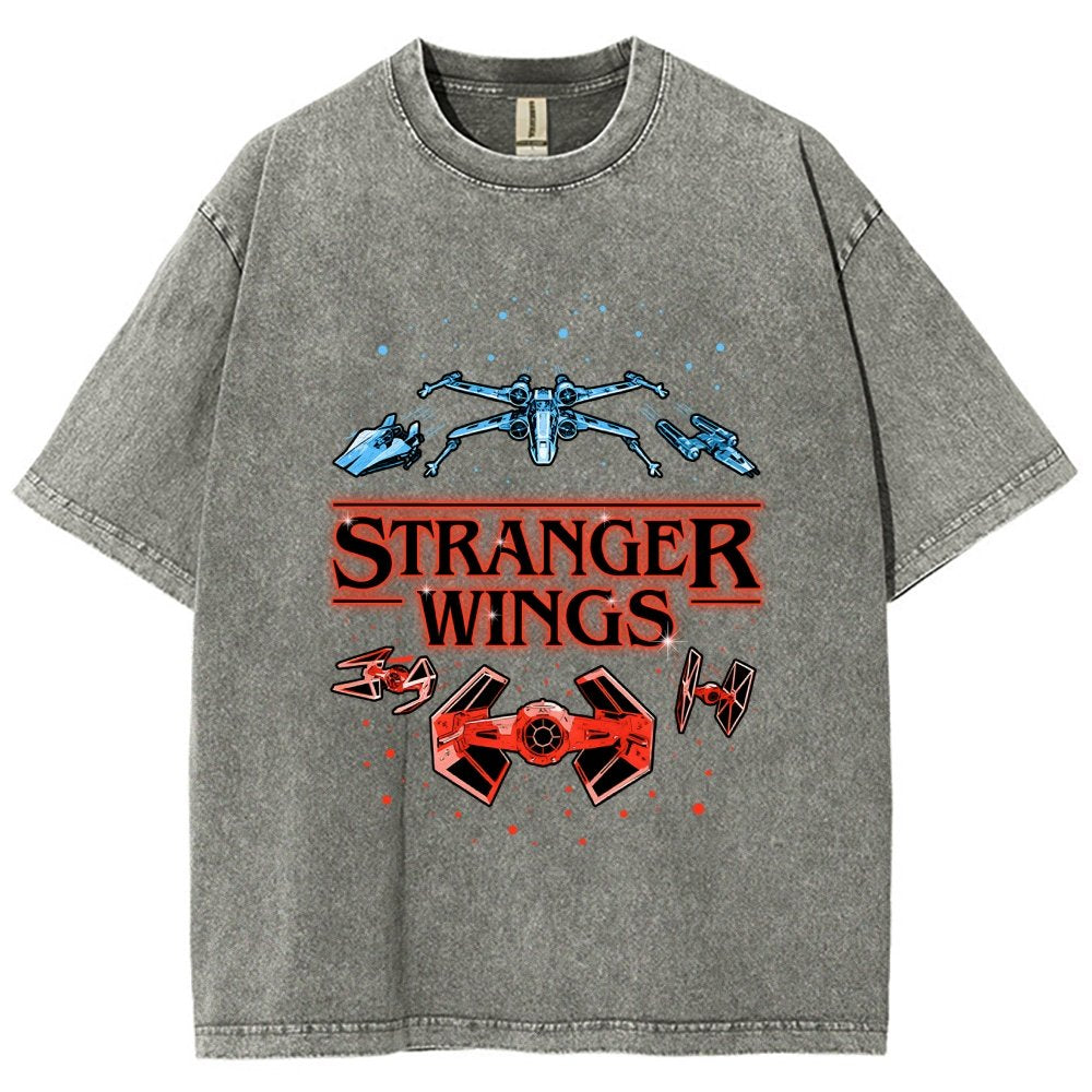 Stranger Wings Vintage Distressed T-shirt