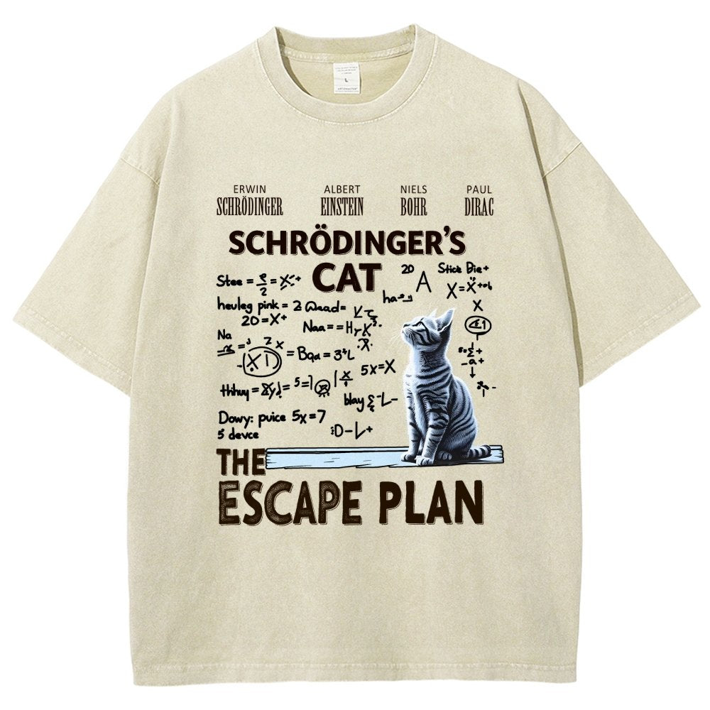 Schrödinger's Cat Escape Plan Vintage Distressed T-shirt