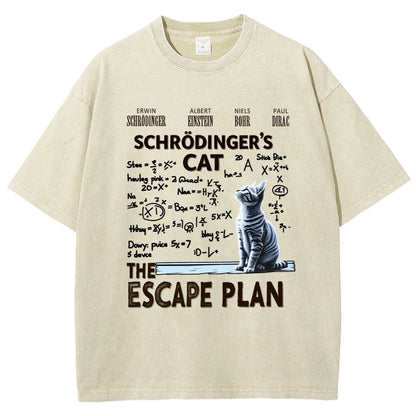 Schrödinger's Cat Escape Plan Vintage Distressed T-shirt
