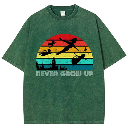 Never Grow Up Vintage Distressed T-shirt