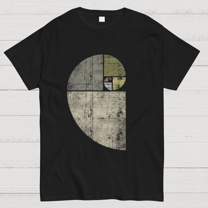 Distressed Fibonacci Spiral Geek Graphic T-Shirt