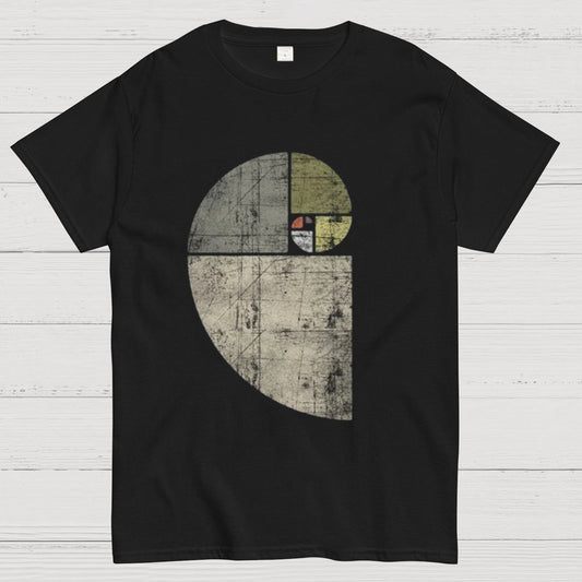 Distressed Fibonacci Spiral Geek Graphic T-Shirt