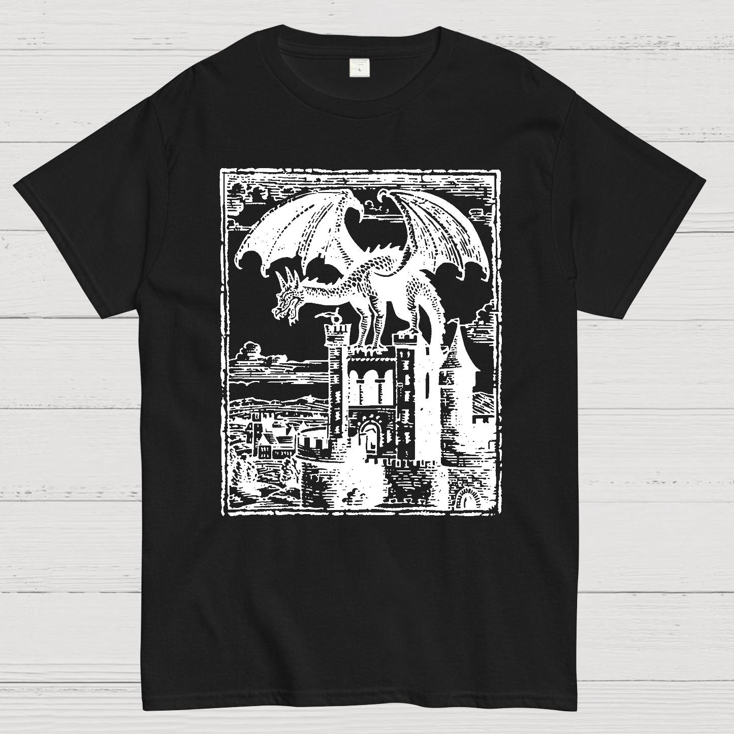 Dragon Vintage Dark Art Graphic Geek T-Shirt