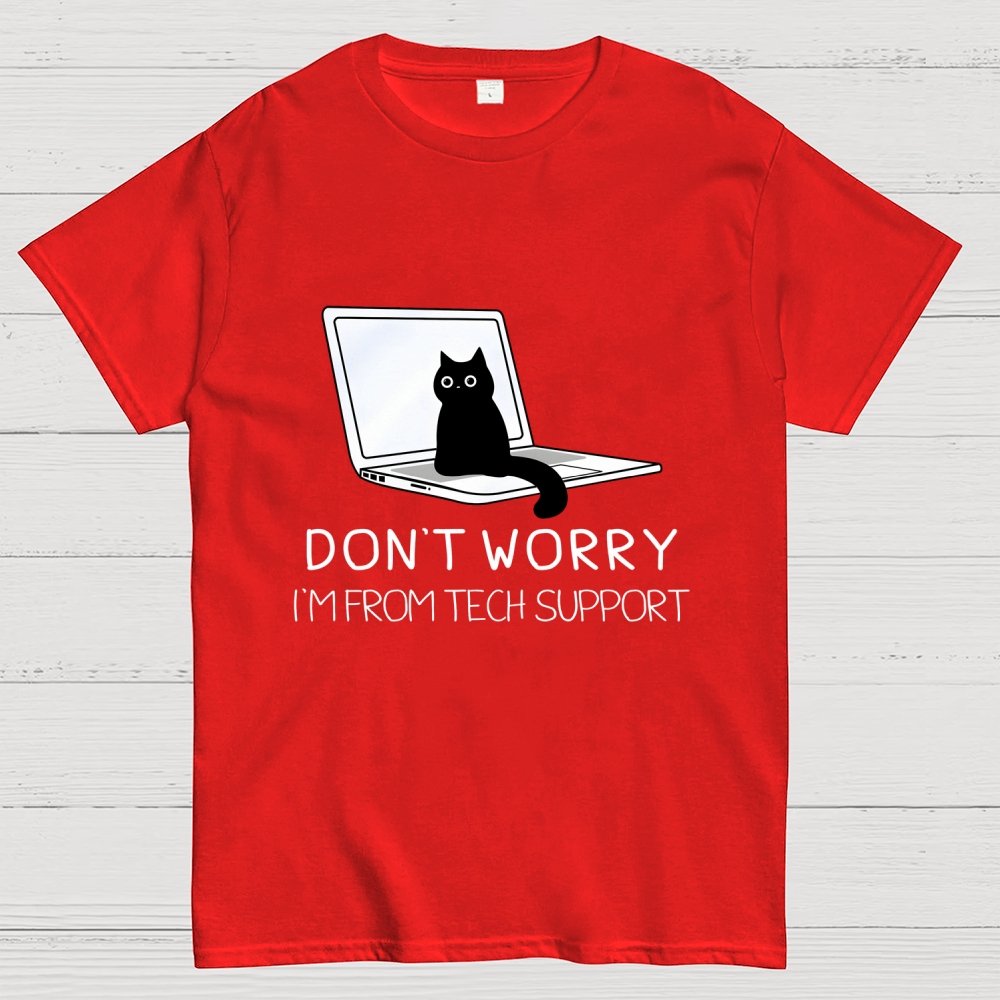 Funny Cat Tech Support Geek T-Shirt