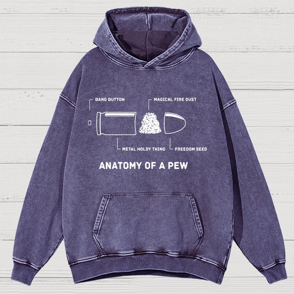Anatomy Of A Pew Vintage Distressed Hoodie