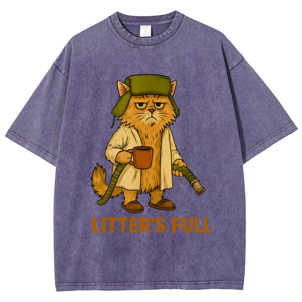 Litter’s Full Cat Vintage Distressed T-shirt