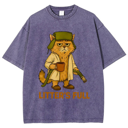 Litter’s Full Cat Vintage Distressed T-shirt