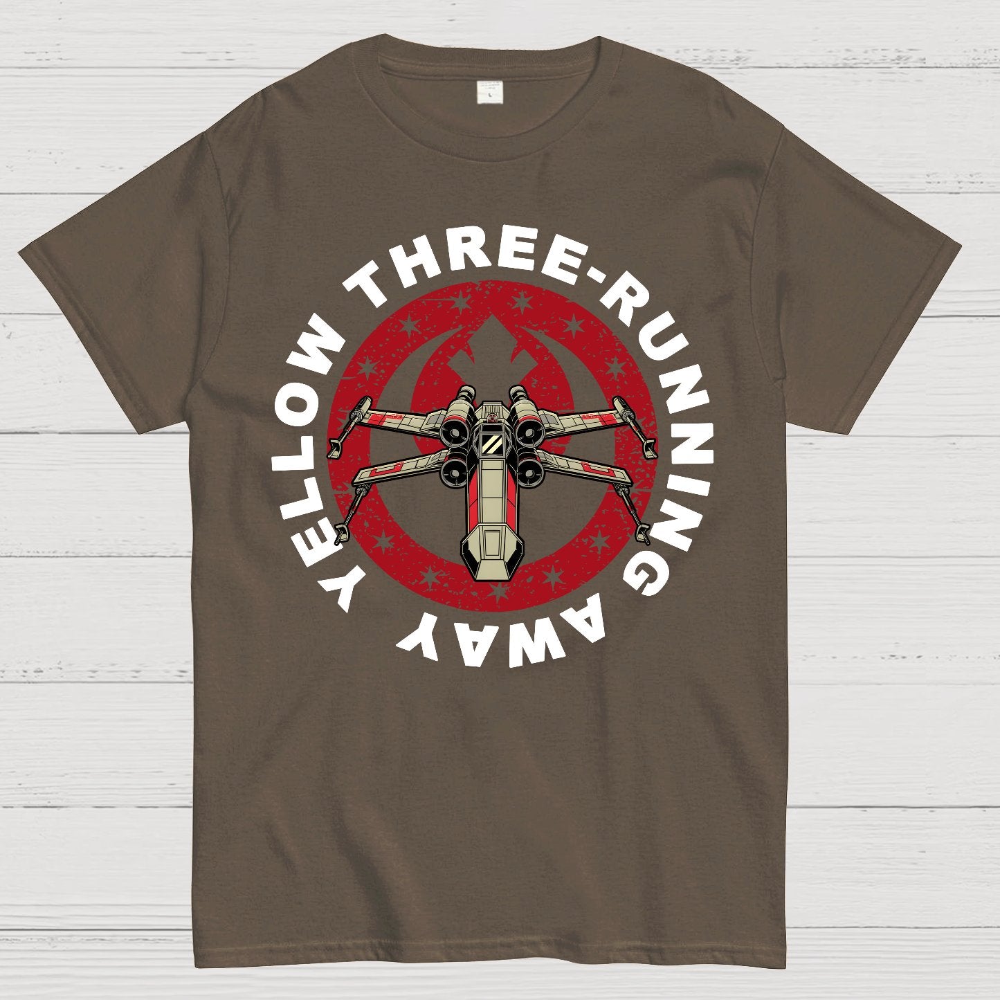 Yellow Three-Sprinting Away Geek T-Shirt